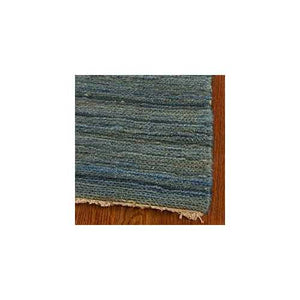 Hand-knotted All-Natural Oceans Blue Hemp Rug (5' x 8')