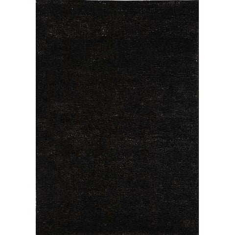 Image of Hand-knotted Vegetable Dye Solo Liquorice Hemp Rug (5' x 8')