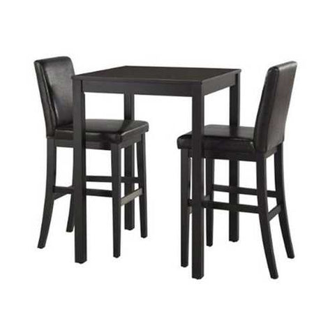 Image of Counter Height Pub Bar Dining Table in Black Wood Finish