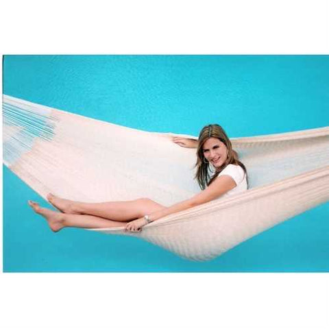 Image of 13-FT Long Handmade Yucatan Style Hammock in Natural Beige Color