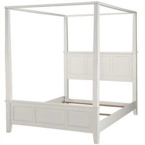 Queen size Canopy Bed in Contemporary White Wood Finish