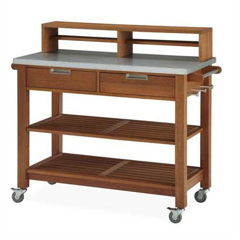 Image of Rust Resistant Steel Top Potting Bench Work Table with Locking Casters