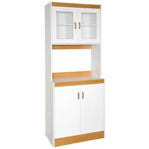 Image of Tall Kitchen Storage Cabinet Cupboard with Microwave Space