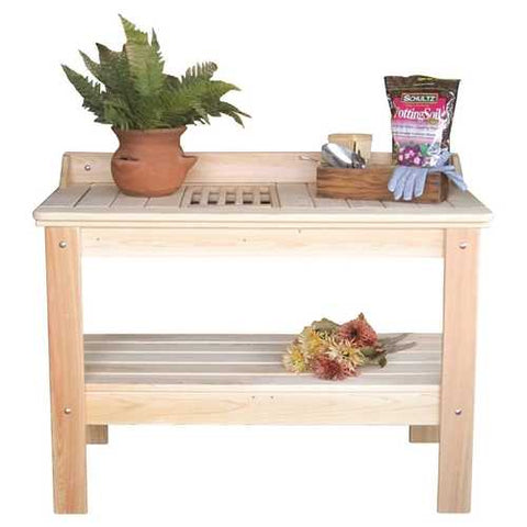 Image of Wooden Potting Bench Garden Table  - Made in USA