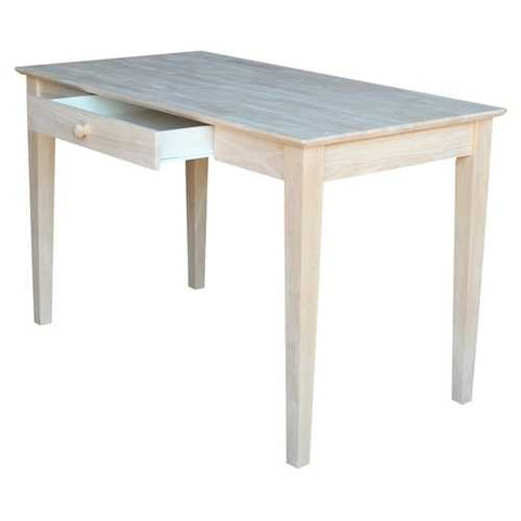 Image of Unfinished Solid Wood Desk Laptop Computer Writing Table with Drawer