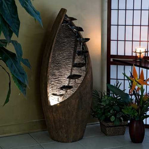 Indoor / Outdoor Cascading Trickling Fountain with Light - Water Recirculates