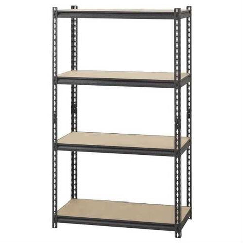 Image of Heavy Duty 4-Shelf Black Storage Rack Shelving Unit with 575-lb Shelf Weight Capacity