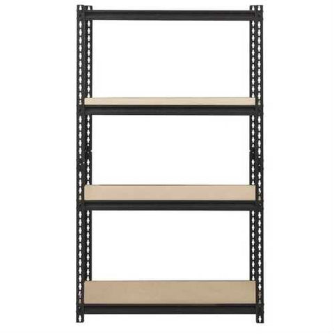 Image of Heavy Duty 4-Shelf Black Storage Rack Shelving Unit with 575-lb Shelf Weight Capacity