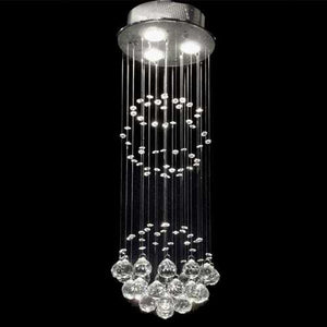 Indoor 3-light Chrome/ Crystal Ball Chandelier