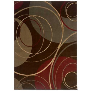 Indoor Brown Abstract Area Rug (8'2 x 10')