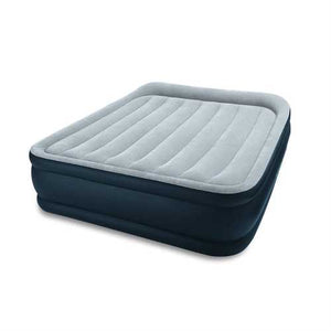 Queen-size Raised Airbed Air Mattress with Built-in Pillows and Pump