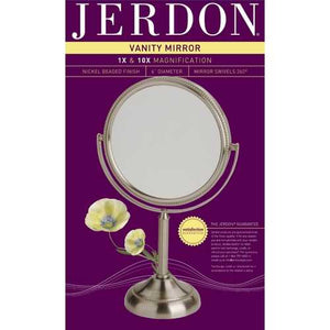 Small Round Table Top Vanity Mirror - 10X Magnification