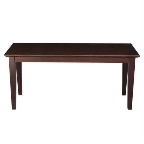 Image of Solid Wood Entryway Accent Bench in Java Brown Finish