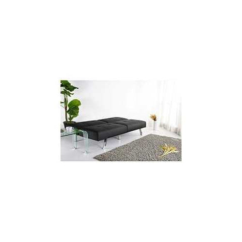 Image of Black Leatherette Foldable Click-Clack Futon Sofa Bed