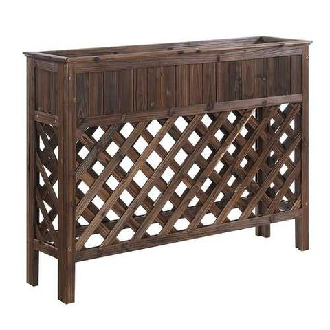 Image of Large Raised Patio Planter Weathered Cedar L 48" x W 12.5" x 35.5"