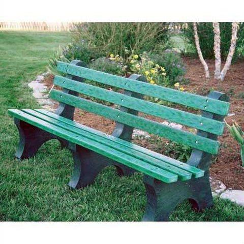 Image of Green Commercial Quality Outdoor Garden Eco-Friendly Plastic 4-Ft Park Bench