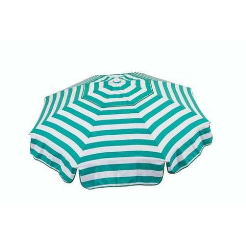 Image of 6 Ft Jade Green White Stripe Drape Umbrella Manual Lift with Tilt