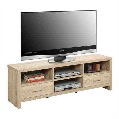 Image of Light Wood-grain Modern 60-inch TV Stand Entertainment Center