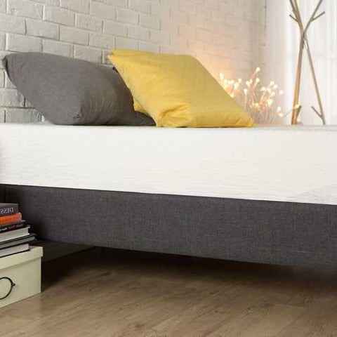 Image of King size Modern Grey Upholstered Padded Platform Bed Fame