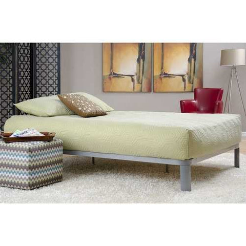 Image of King size Luna Metal Platform Bed Frame with Wood Slats