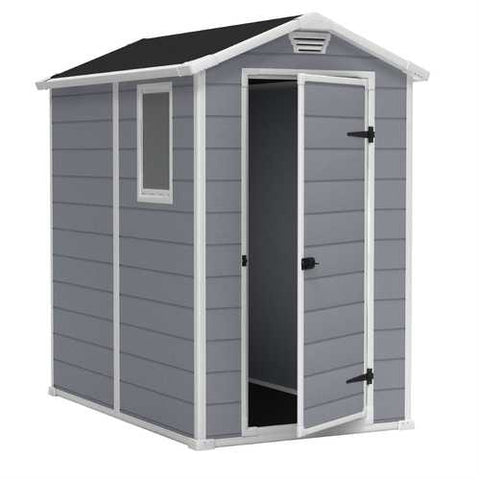 Image of Ventilated Top Plastic Shed for Outdoor Lawn Garden Tool Storage