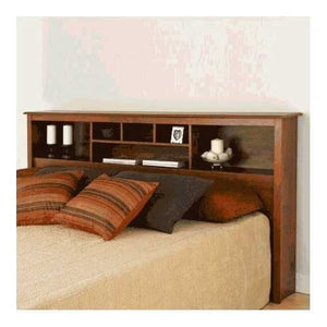 King-size Storage Headboard in Cherry Wood Finish