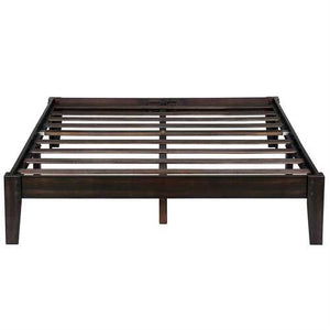 King size Solid Wood Platform Bed Frame in Black Finish