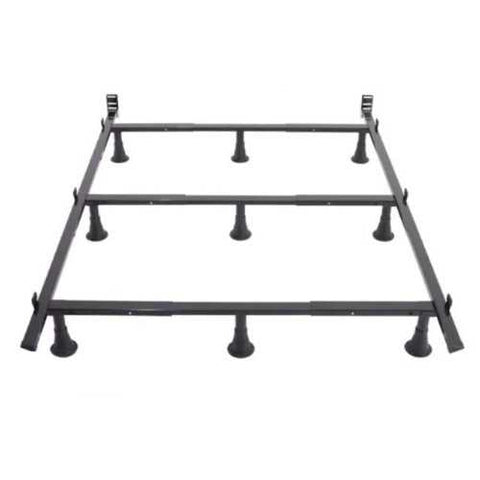 Image of Full-size Heavy Duty 9-Leg Metal Bed Frame with Headboard Brackets