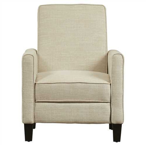 Image of Club Chair Recliner Lounge in Light Beige Linen Upholstery