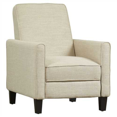 Image of Club Chair Recliner Lounge in Light Beige Linen Upholstery