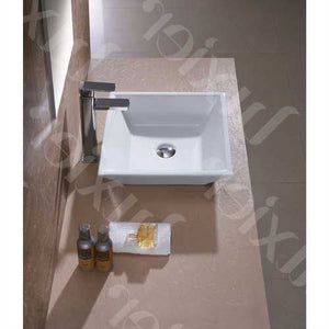 Contemporary White Ceramic Porcelain Vessel Bathroom Vanity Sink - 16 x 16-inch