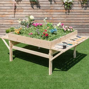 Solid Fir Wood Large 6 ft x 4 ft Elevated Garden Bed Planter