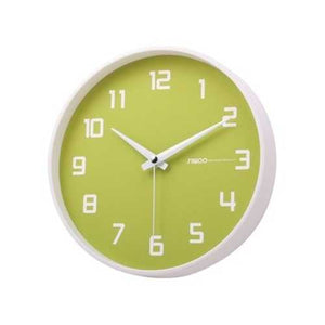 Silent Non-Ticking Wall Clock in Key Lime and White