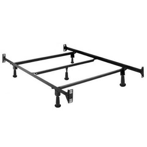 Image of Full size High Rise Metal Bed Frame w/ Headboard & Footboard Brackets