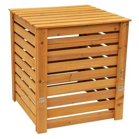 Image of Solid Wood 90-Gallon Compost Bin with Removable Top and Hinged Side Panel