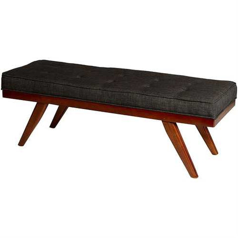 Image of Mid-Century Style 51-inch Accent Bench in Cherry Wood Finish