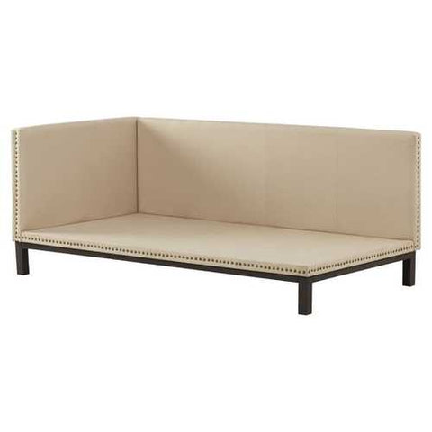 Image of Tan Linen Fabric Upholstered Mid-Century Modern Daybed