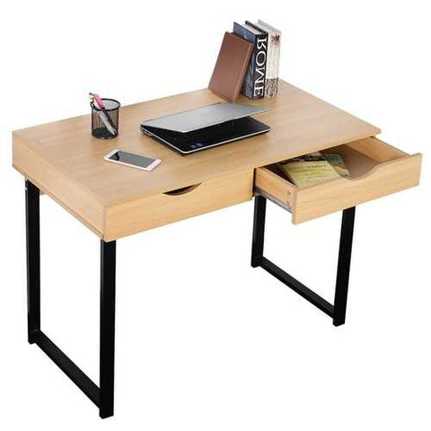 Image of Modern Low Rise Laptop Computer Desk with Two Storage Drawers