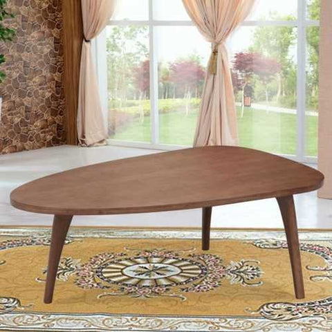 Image of Mid-Century Modern Living Room Triangular Wood Coffee Table