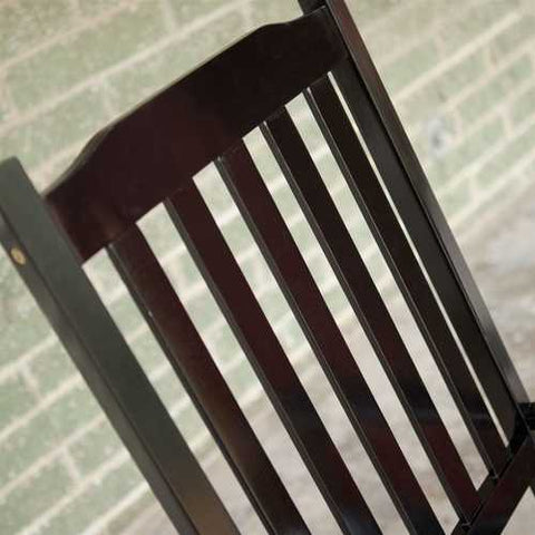 Image of Indoor/Outdoor Patio Porch Black Slat Rocking Chair