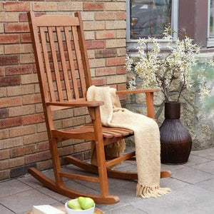 Indoor/Outdoor Patio Porch Natural Slat Rocking Chair