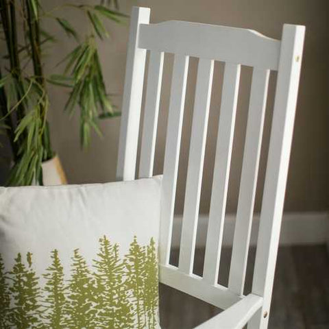 Image of Indoor/Outdoor Patio Porch White Slat Rocking Chair