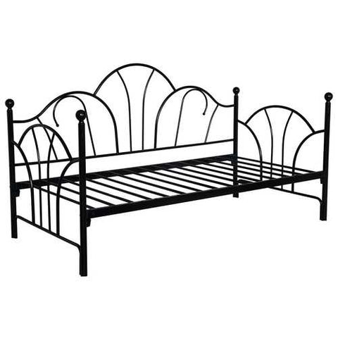 Image of Twin size Contemporary Black Metal Day Bed Frame with Slats