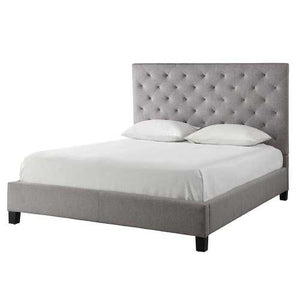 Queen size Button Tufted Grey Upholstered Platform Bed