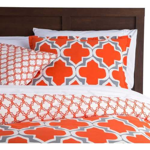 Image of Twin Size Orange Gray Fresh Start 2 piece Comforter Set