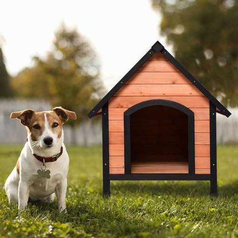 Image of Medium Dog Outdoor Indoor Wooden Pet Room Shelter House