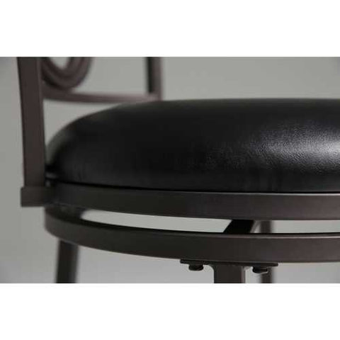 Image of Metal 30-inch Bar Stool with Black Faux Leather Swivel Seat