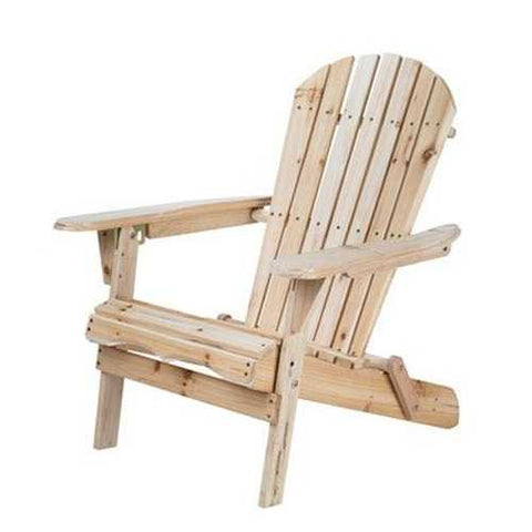 Image of Folding Adirondack Chair for Patio Garden in Natural Wood Finish