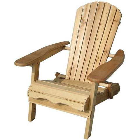 Image of Folding Adirondack Chair for Patio Garden in Natural Wood Finish