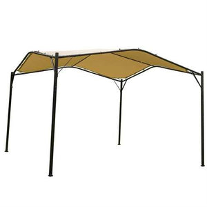 Outdoor Patio 12 x 12 Ft Gazebo with Beige Waterproof Canopy